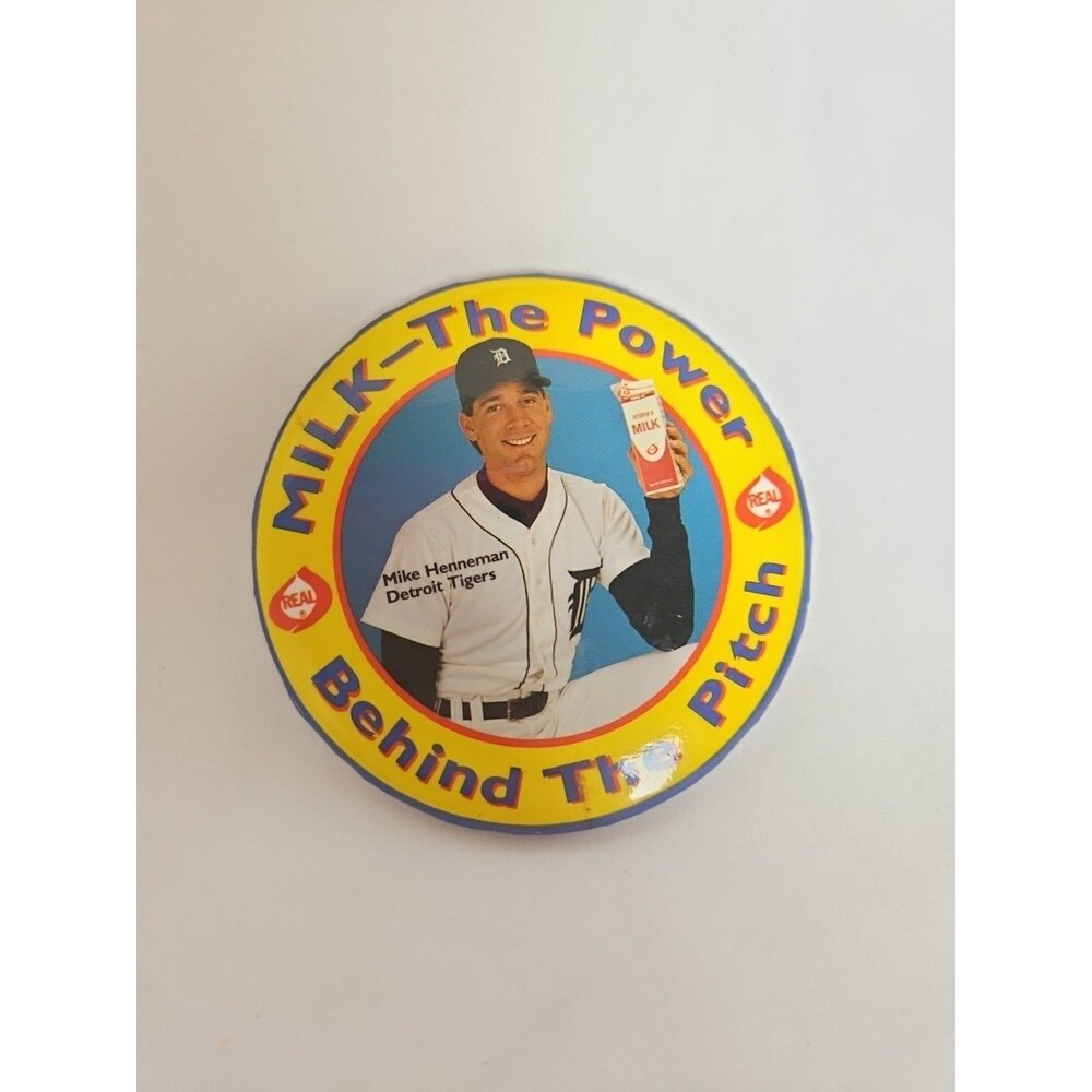 Mike Hennerman Collectible Pin DETROIT TIGERS MILK The Power Behind The Pitch
